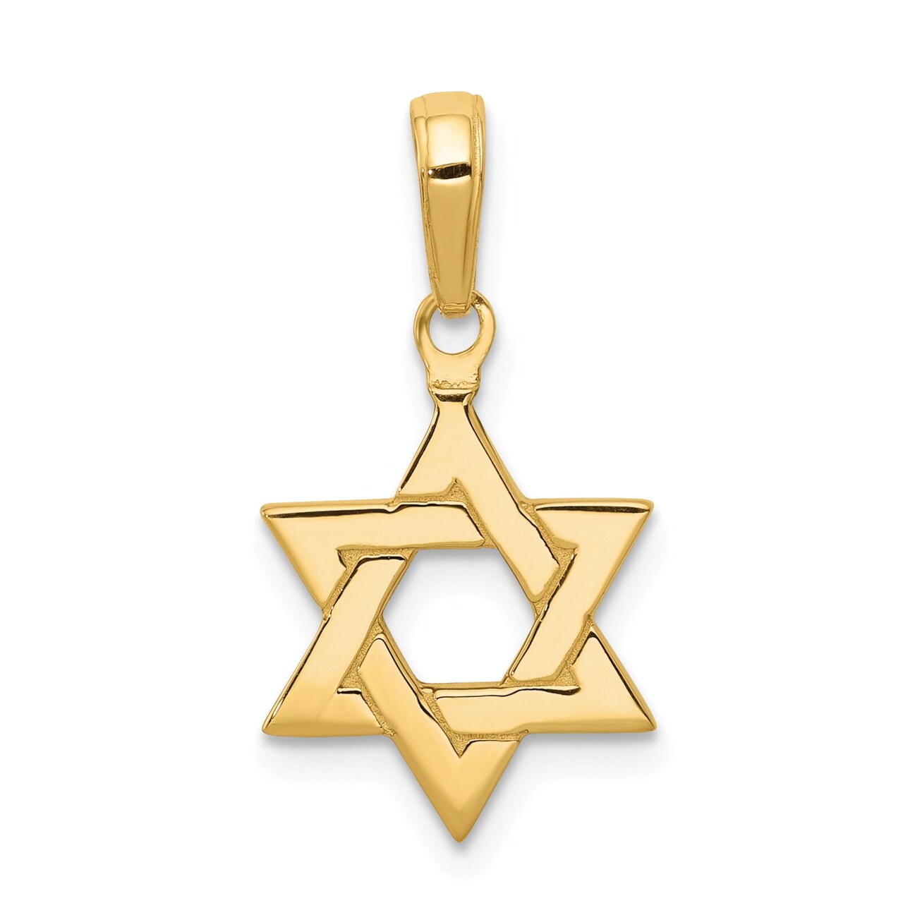 14K Yellow Gold Star of David Pendant Charm Jewelry 21mm x 12mm